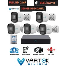 Uniwiz 5 Kameralı Full Hd 1080P Ahd Kamera Seti + 320GB Hard Diskli (Sesli Kayıt) Özelliği