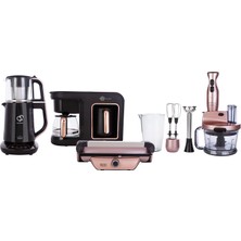 Karaca Grand Gurme Elektrikli Çeyiz Seti, 4 Parça Mutfak Robotu, Tost Makinesi, Çay Makinesi, Kahve Makinesi