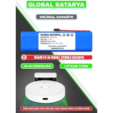 Global Batarya Wiami FX-10 Uyumlu Robot Süpürge Bataryası 14.4V 5200MAH Li-Ion Pil (Orijinal Kapasite)