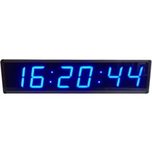 Sanec Saniyeli Dijital Duvar Saati Mavi Renkli 15x63 cm Modern Tasarım İç Mekan Kullanımı