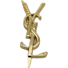 Angel Çanta Aksesuar Angel Kadın Çanta Aksesuar Gold Renk Ysl Metal Plaka Etiket Süs 7x3 cm Şık Tasarım