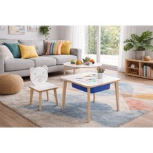 Depolama Hazneli Çocuk Aktivite Masa Sandalye Takımı - Ayıcık Figürlü