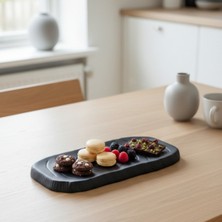 Külsan 29035.BL - Terra Pano Siyah Dikdörtgen Tabak 35x17,9 cm, Thermoset Melamin