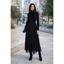 Win Moda Yeni Sezon Tül Etek Tesettür Flok Baskılı Astarlı Likralı Bilek Boy S/xl 2 Renk