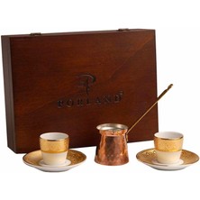 Porland Rumi Altın Kahve Takımı 5 Parça