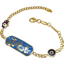 Genel 16CM Maşaallah Yazılı Bileklik Künye 14 Ayar Altın