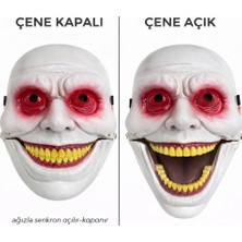 Die Grup Hareketli Çene Mekanizmalı Korku Maskesi Kırmızı