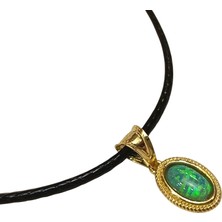 Genel Yeşil Opal Kolye 14 Ayar Altın Hd Videolu