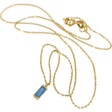 Genel Baget Firuze Taşlı Kolye 14 Ayar Altın Hd Videolu