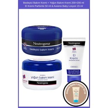 Neutrogena Besleyici Bakım Kremi + Yoğun Bakım Kremi 200+200 ml El Kremi Parfümlü 50 ml & Aveeno Baby Losyon 15 ml