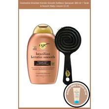 Ogx Düzleştirici Brazilian Keratin Smooth Sülfatsız Şampuan 385 ml + Tarak & Aveeno Baby Losyon 15 ml