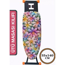 Asev Home 5d Özel Kumaş Keçeli Ütü Masası Kılıfı Ipli Stoperli 55X140CM Opal Bloom Garden