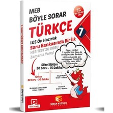 Sinan Kuzucu Yayınları 7. Sınıf Meb Böyle Sorar Türkçe Soru Bankası Video Çözümlü Sınav Bilgisi