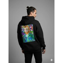 Lenithra Pop Art Van Gogh Sırt Baskılı Unisex Oversize Hoodie