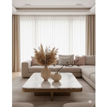 Geometrik Desenli Ikili Seramik Vazo Seti