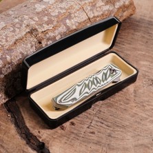 Köse Mehmet Katlanır Model - 20 cm - Paslanmaz Damascus Çelik - G-10 Sap