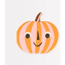Meri Meri - Pink & Orange Stripy Pumpkin Napkins - Pembe & Turuncu Çizgili Balkabağı Peçeteler (16'l