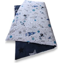 Özgürce Lacivert Uzay Temalı Bebek Çocuk Yorganı 100X120 cm