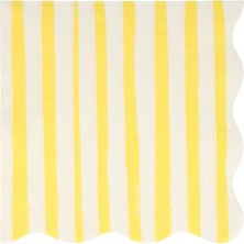 Meri Meri - Yellow Stripe Napkins - Sarı Çizgili Peçete - L- 16'lı