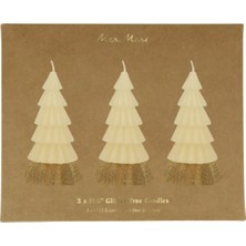 Meri Meri - Ivory Tree Candles - Krem Renk Ağaç Mumlar (3'lü)
