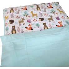 Özgürce Sevimli Hayvanlar Desenli Bebek Çocuk Yorganı 120X200 cm Mint