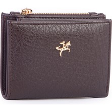 Nas Bag Kadın Ince Küçük Boy Kartlık Kağıt ve Bozuk Para Fonksiyonlu Kahve Victoria