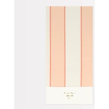 Meri Meri - Peach Stripe Tablecloth - Şeftali Tonlu Çizgili Kağıt Masa Örtüsü