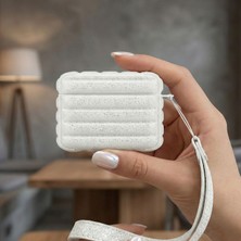 Caseonn Apple Airpods Pro 2 / Airpods Pro Kılıf Askı Ipli Parıltılı Simli Beyaz
