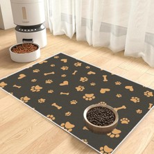 Kedi ve Köpek Mama Altlıgı Evcil Hayvan Beslenme Matı (Kemik-Pati) Kolay Temizlenir Yıkanabilir