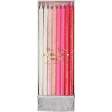 Meri Meri - Pink Glitter Candles - Pembe Simli Mumlar