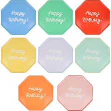 Meri Meri - Happy Birthday Tabaklar - L - 8 Adet