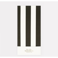 Meri Meri - Black Striped Tablecloth - Siyah Çizgili Masa Örtüsü