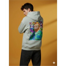 Lenithra Pop Art Van Gogh Sırt Baskılı Unisex Oversize Hoodie