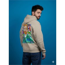 Lenithra Pop Art Van Gogh Sırt Baskılı Unisex Oversize Hoodie