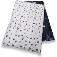 Özgürce Yumuşak ve Konforlu Bebek Çocuk Yorganı 100X200 cm Denizci Lacivert Yıldızlı
