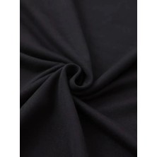 Baskılı Oversize Bisiklet Yaka T-Shirt - Siyah