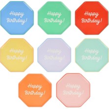 Meri Meri - Happy Birthday Tabaklar - M - 8 Adet