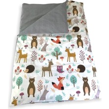 Özgürce Yumuşak Pamuklu Bebek Çocuk Yorganı 80X120 Cm, Doğa ve Hayvan Temalı