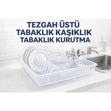 Şeffaf Tezgah Üstü Bulaşıklık - Tabaklık - Kurutmalık Bulaşık Düzenleyicisi