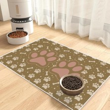 Kedi ve Köpek Mama Altlıgı Evcil Hayvan Beslenme Matı (Kemik-Pati)2 Kolay Temizlenir Yıkanabilir