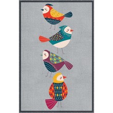 Leaf Shop Home Kaymaz Taban Papağanlı Modern Mutfak Halısı AR317, Gri, 80 x 150