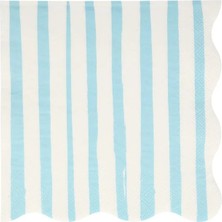 Meri Meri - Blue Stripe Napkins - Mavi Çizgili Peçete - L - 16'lı