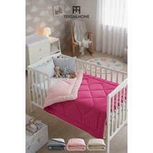 Özgürce Yumuşak Pamuklu Bebek Yorganı 95X145 Cm, Fuşya, Çift Taraflı, Konforlu