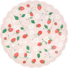 Meri Meri - Çilek Tabaklar - L - 8 Adet