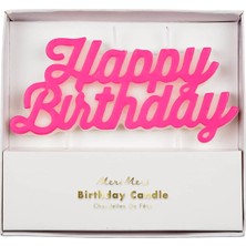 Meri Meri - Pink Happy Birthday Candle - Happy Birthday Pembe Mum