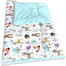 Özgürce Yumuşak ve Havalı 70X120 cm Bebek Çocuk Yorganı, Doğa Mint Yeşili