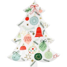 Meri Meri - Festive Pattern Tree Plates - Yeni Yıl Ağacı Tabaklar (8'li)
