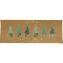 Meri Meri - Green Mini Tree Candles - Yeşil Mini Ağaç Mumlar (6'lı)