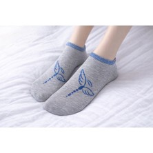 Gigi Giyim Kanat Işlemeli Kadın Patik Çorap