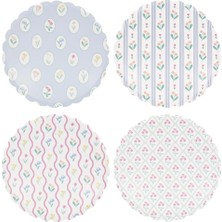 Meri Meri - Bloomsbury Çiçek Desenli Tabaklar - L - 8 Adet